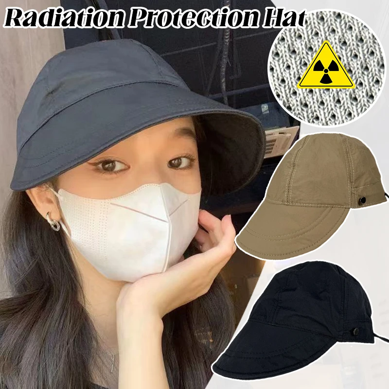 Unisex Anti Radiation Hat Washable Silver Fiber/Metal Fiber Electromagnetic Rfid Shield Monitoring Room EMF Protect Baseball Cap