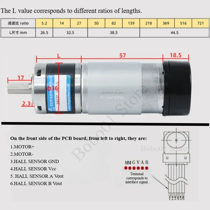 Miniature DC geared motor 12v24v planetary gear 555S with encoder large torque speed control motor small