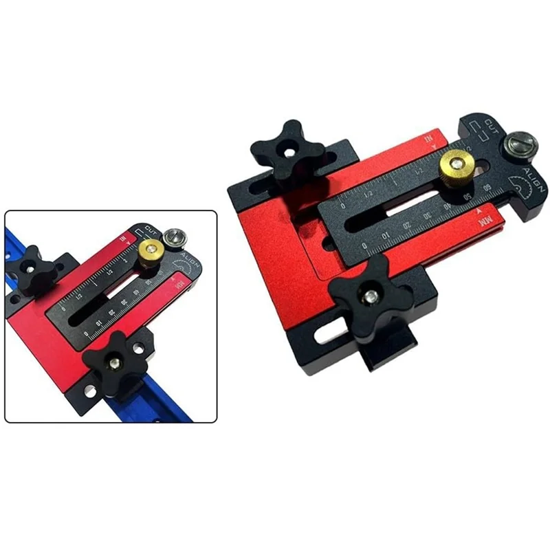 【HAPPYH】دليل منشار طاولة النجارة من سبائك الألومنيوم سياج منزلق قابل للتعديل لقطع لوح خشبي 76 مم - 173 مم مشاريع ذاتية الصنع #6