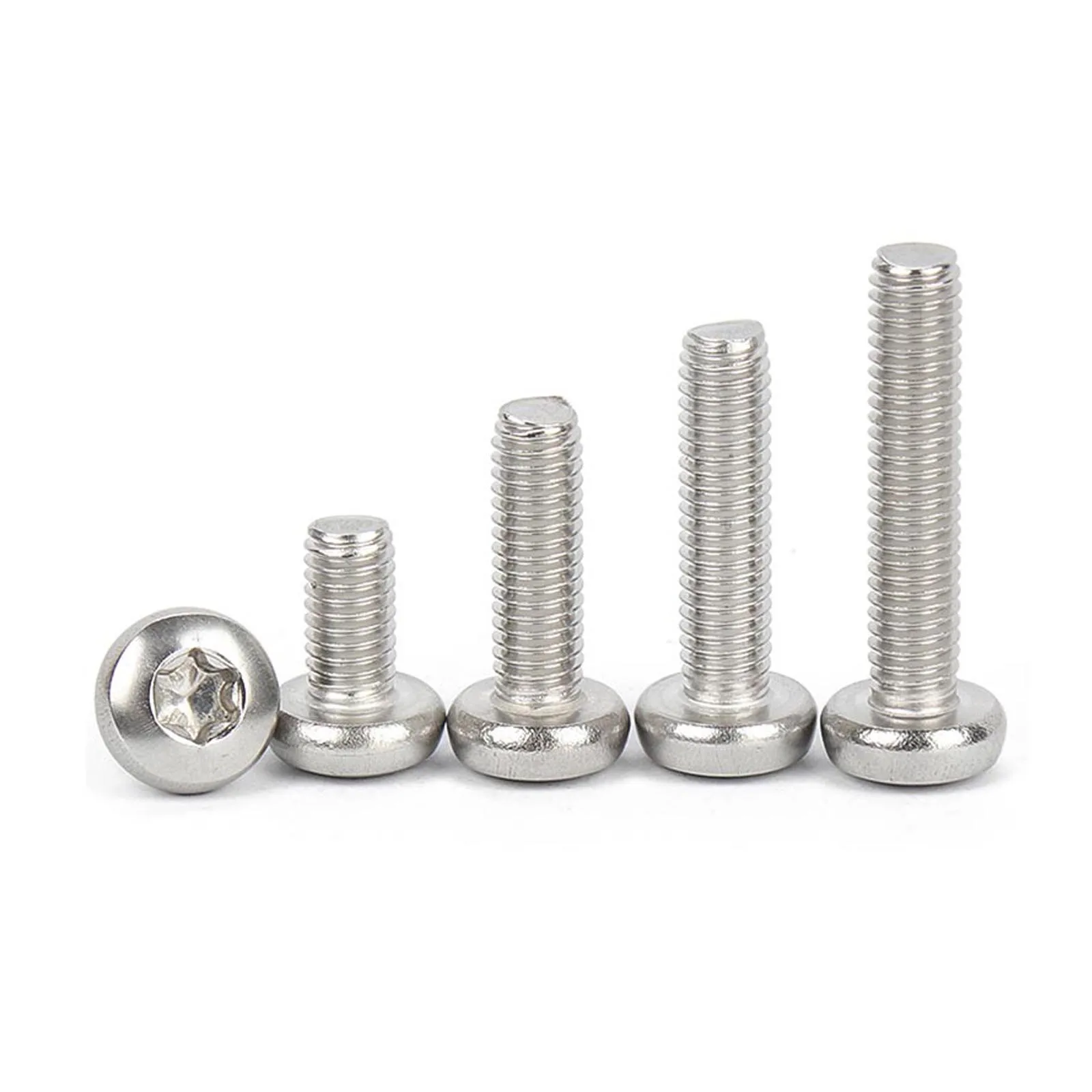 2/5/10/50x M1.4 M1.6 M2 M2.5 M3 M3.5 M4 M5 M6 M8 M10 GB2672 304 Stainless Steel Six-Lobe Torx Pan Six Lobe Round Head Bolt Screw