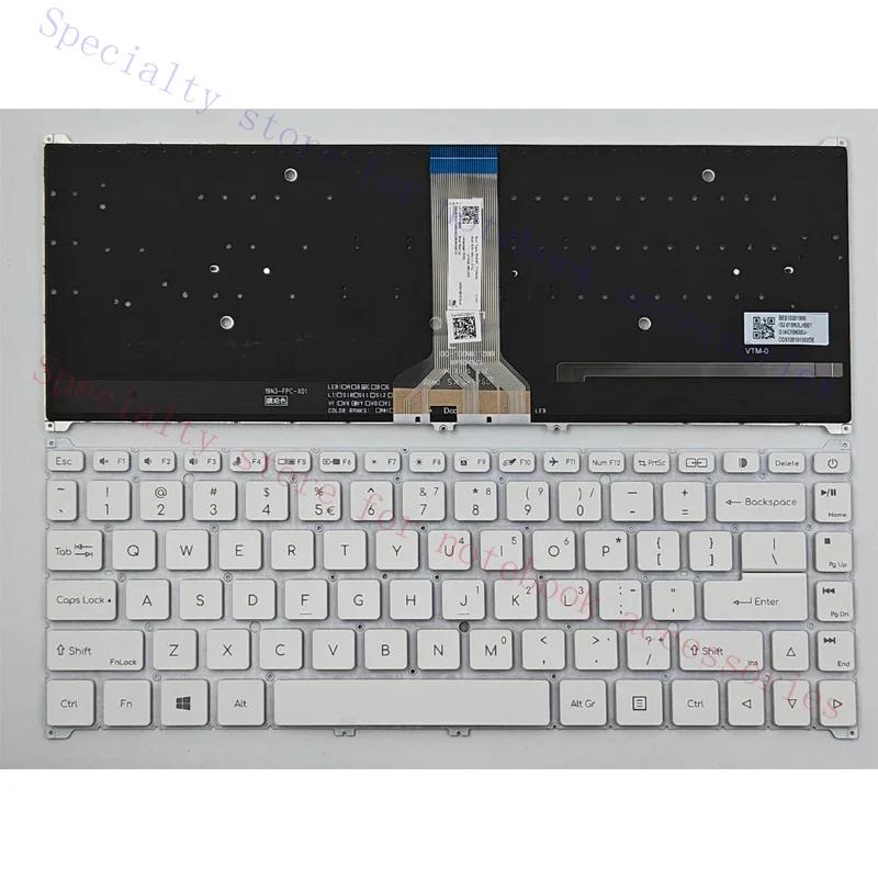 New For Acer ConceptD CC314-72P CC314-73G / ConceptD 3 CN315-72 CN315-72G CN315-72P Laptop Keyboard US White With Backlit