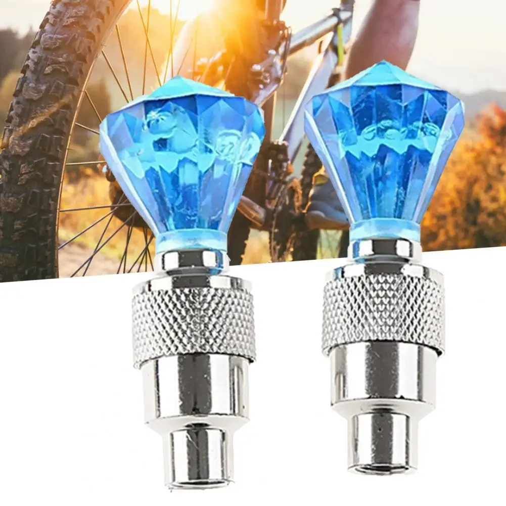 2Pcs Bicycle Tire LED Valve Caps with LED Flashing Light Automatic Luminous Tire Valve Caps for Car Bicycle Motorcycle