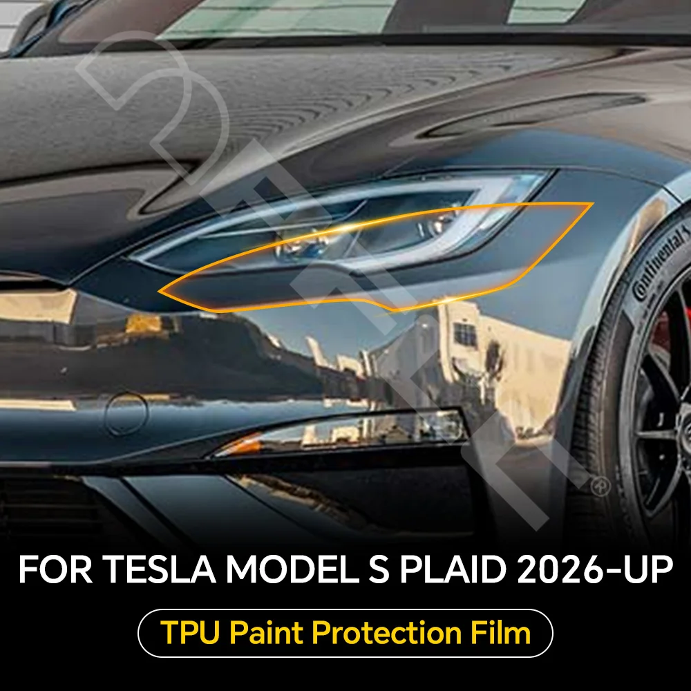 

Защитная пленка из ТПУ для фар, зеркал заднего вида и B-стойки для Tesla Model S Plaid 2026-UP, предварительно вырезанная, антицарапийная, самовосстанавливающаяся