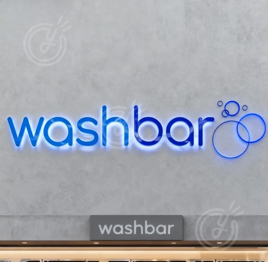 Custom Led Sign 3D Business Backlit Laser Cut Logo Signage Illuminated Addressable for and Office Advertising Neon Bar Barber