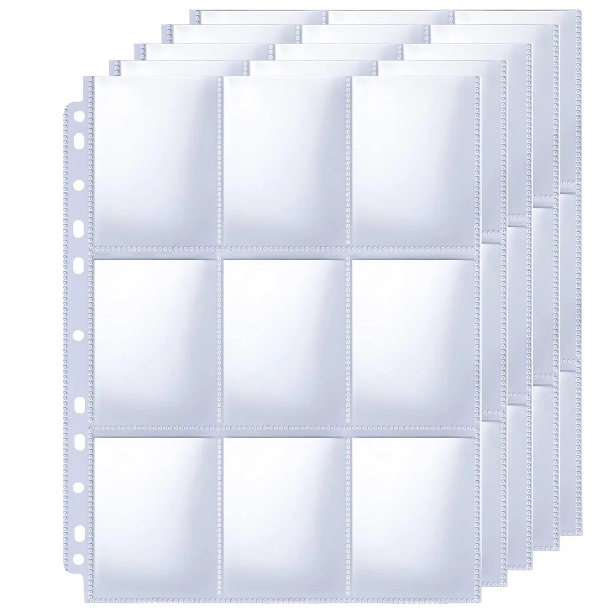 10pcs pocket double-sided card leaf collector sleeve 9 pocket clear plastic game card protector for baseball cards and 3-ring bi