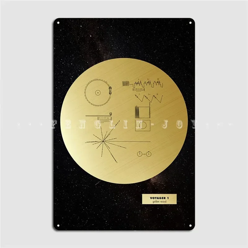 Voyager 1 Golden Record Metal Sign Cinema Living Room Pub Garage Printing Wall Decor Tin Sign Posters