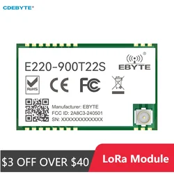 LLCC68 Módulo LoRa CDEBYTE E220-900T22S 873.125MHz 22dBm Receptor transmisor inalámbrico IPEX/agujero de sello de largo alcance UART WOR