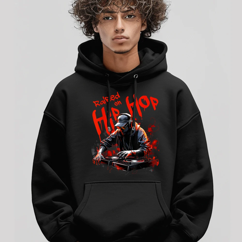 Cute Hip Hop DJ Anniversary Graphic Letter long Sleeve Hoodies Thanksgiving Day Round Neck Sweatshirt Gift Idea Hoodies Vintage