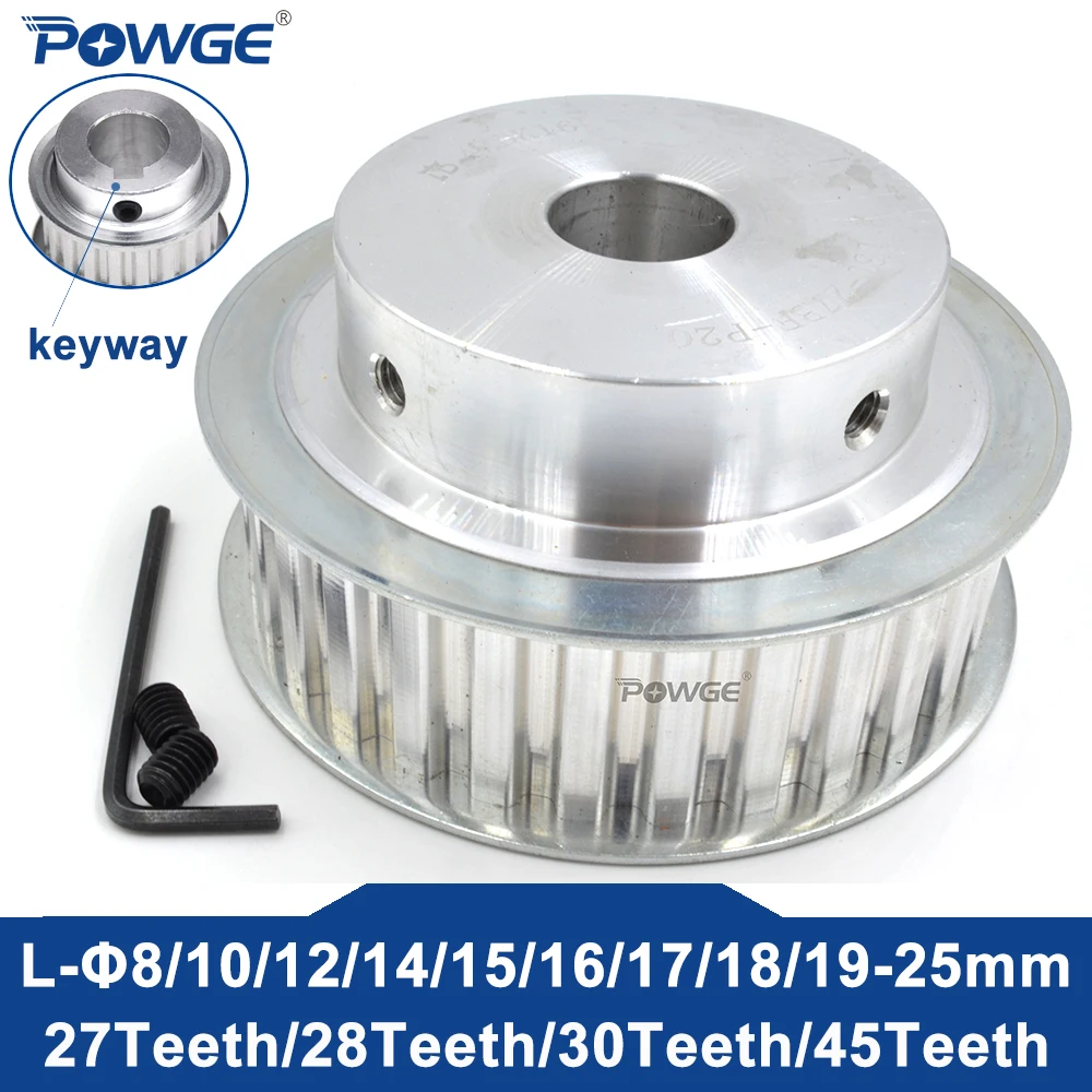 POWGE 27 28 30 45 الأسنان L توقيت بكرة تتحمل 14/15/16/17/18/19/20/22/24/25/28/30 مللي متر لعرض الحزام 13/20/25 مللي متر 27T 28T 30T 45T #1