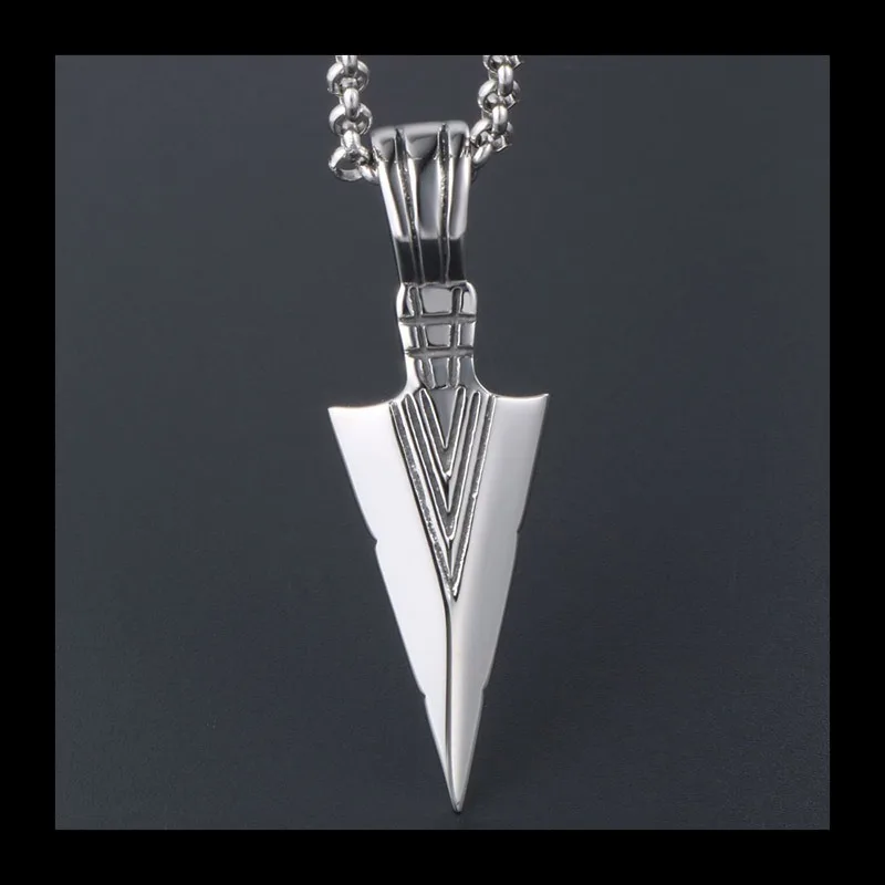 الحديثة الثلاثي التيتانيوم الصلب قلادة العصرية موضة الرجعية الرجال Awl قلادة قلادة قطعة واحدة إرسال نيابة عن SP5 #2