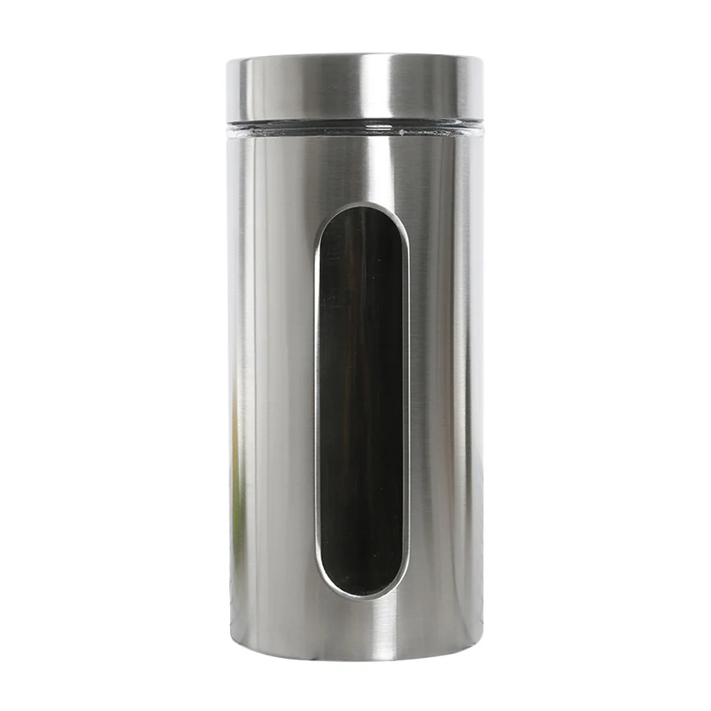 

Food Storage 950Ml Stainless Steel Airtight Container For Tea Coffee Sugar Kitchen Dry Goods Stainless Steel Sealed Can Storage