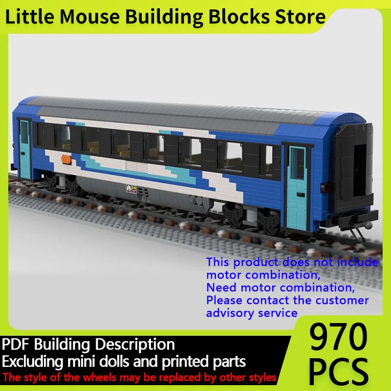 

City Car Model MOC Building Bricks 8 Wide Hungaria Intercity Wagon Modular Technology Gifts Holiday Assemble Children Toys Suit