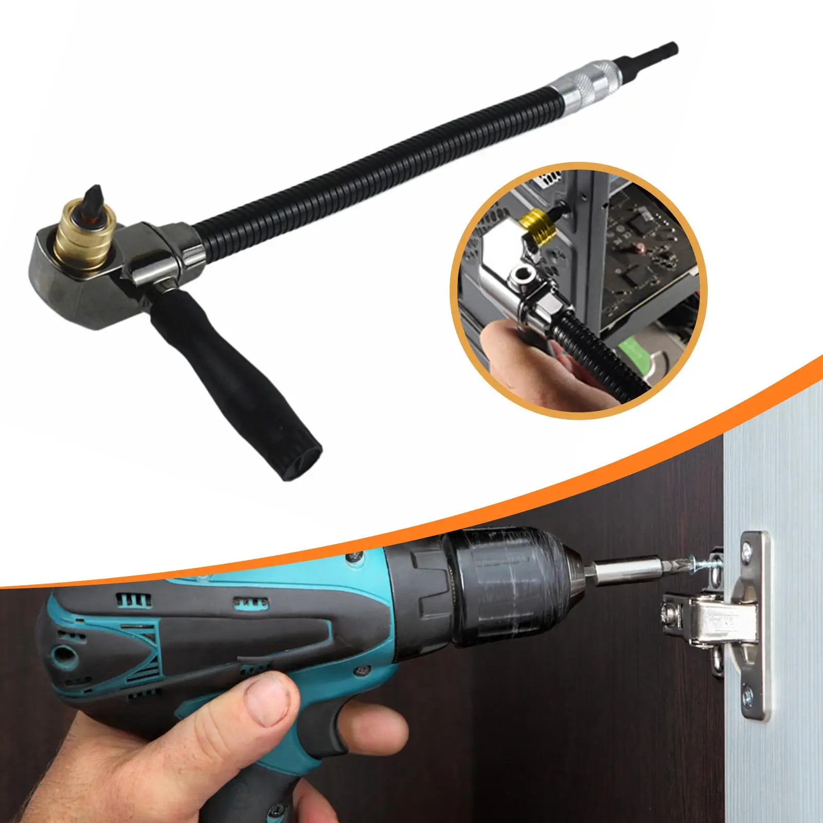 Ekstensi Sudut Kanan, Alat, Universal, Adaptor Ekstensi Obeng untuk Obeng Listrik