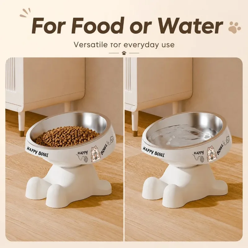 Niedlicher erhöhter Futternapf für Haustiere, erhöhter Nackenschutz, rutschfester Haustiernapf, geeignet für mittelgroße und kleine Hunde und Katzen zum Trinken. – Detail 4