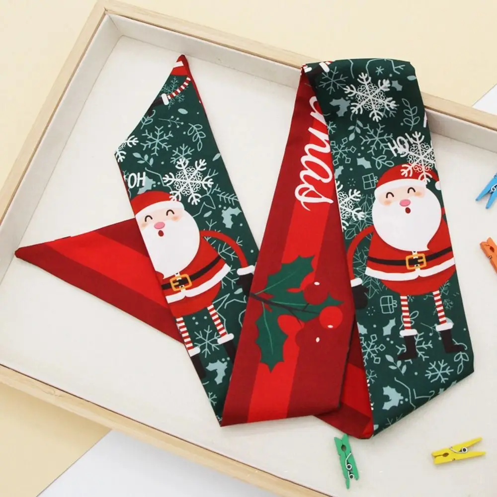 

Аксессуары, шарфы в корейском стиле, длинный шарф с принтом, рождественская повязка для волос, женский шарф с принтом, лента для волос, длинный шелковый шарф