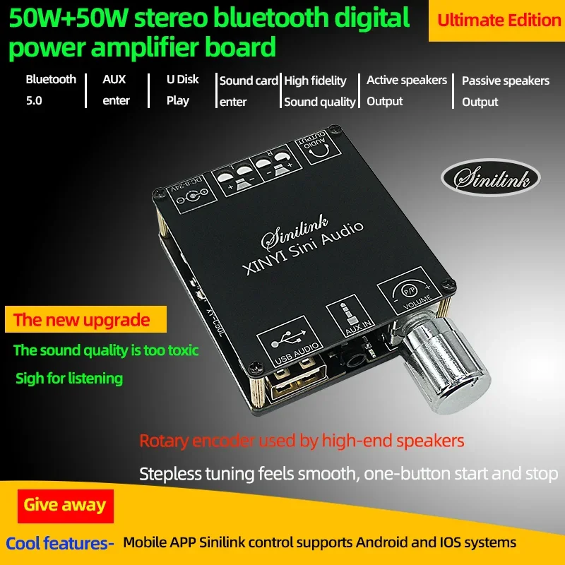 

MINI 50Wx2 Bluetooth5.0 Wireless Audio Digital Power amplifier Stereo board Bluetooth Amp Amplificador For arduino Module Board