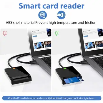 قارئ بطاقات ذكي متعدد الوظائف محمول بمنفذ USB 2.0، سهل الاستخدام وبسعر مناسب، متوافق مع أجهزة الصراف الآلي، وبطاقات الهوية، وبطاقات SIM المصرفية. 12 best sales قارئ الهوية - №2