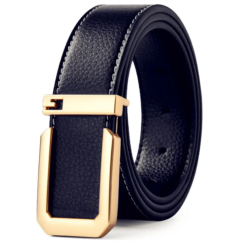 3,3 cm breiter, modischer Freizeitgürtel mit glatter Silberschnalle, Designer-Herrengürtel von hoher Qualität, Unisex-Passform, perfekt für Jeans und Arbeitskleidung. – Detail 5