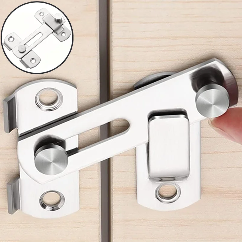Stainless Steel Door Lock Gate Latches Bolt Flip Sliding Barn Safety Door Bolt Latch Buckle for Cabinet Closet Garage Hardware