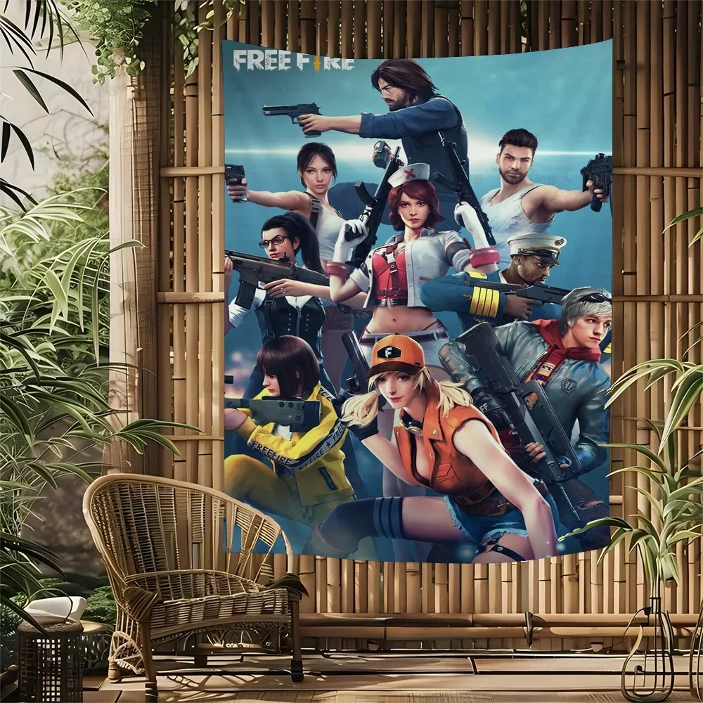 Garena Free Fire Game الرسم البياني نسيج الفن الخيال العلمي غرفة ديكور المنزل رخيصة الهبي الجدار الشنق #2