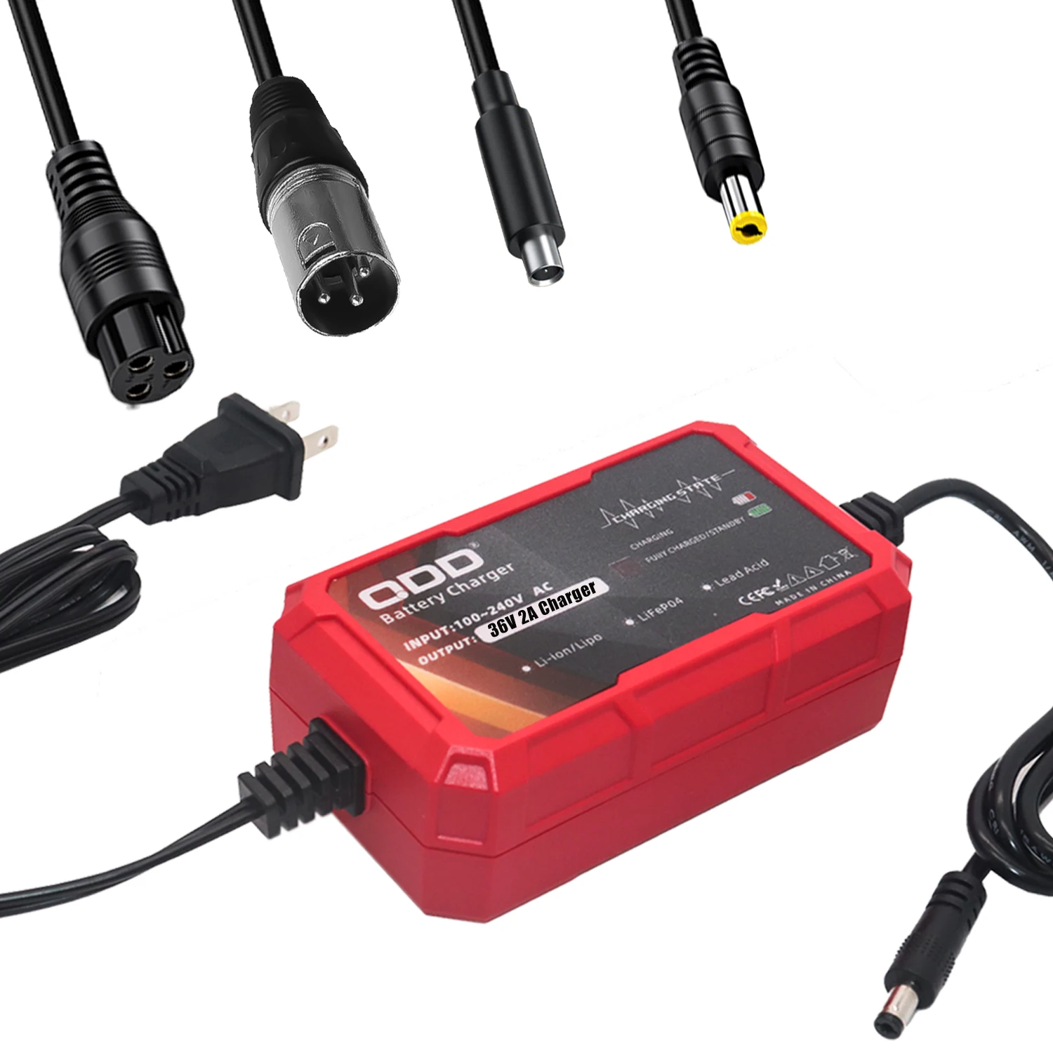 QDD 36V 2A Lead Acid Battery Charger For 41.4V Lead-Acid Battery Charger High Quality Connectors