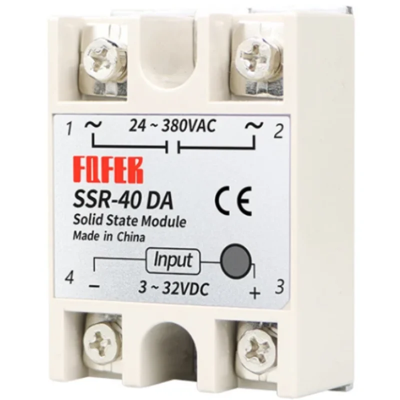 10A SSR 25A 30A 50A 60A 80A 100A Solid State Relay Output 3-32VDC 24-480VAC 220V Single Phase DC TO AC 40A Relay SSR HeatSink