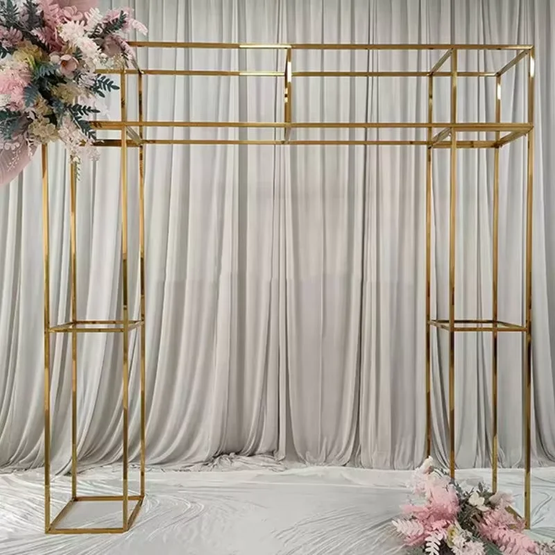 95 Inch Wedding Hall  Props Frame Decoration Flower Arch Floral Balloon Stand Anniversary Backdrops Wecome Sign Banner Shelf