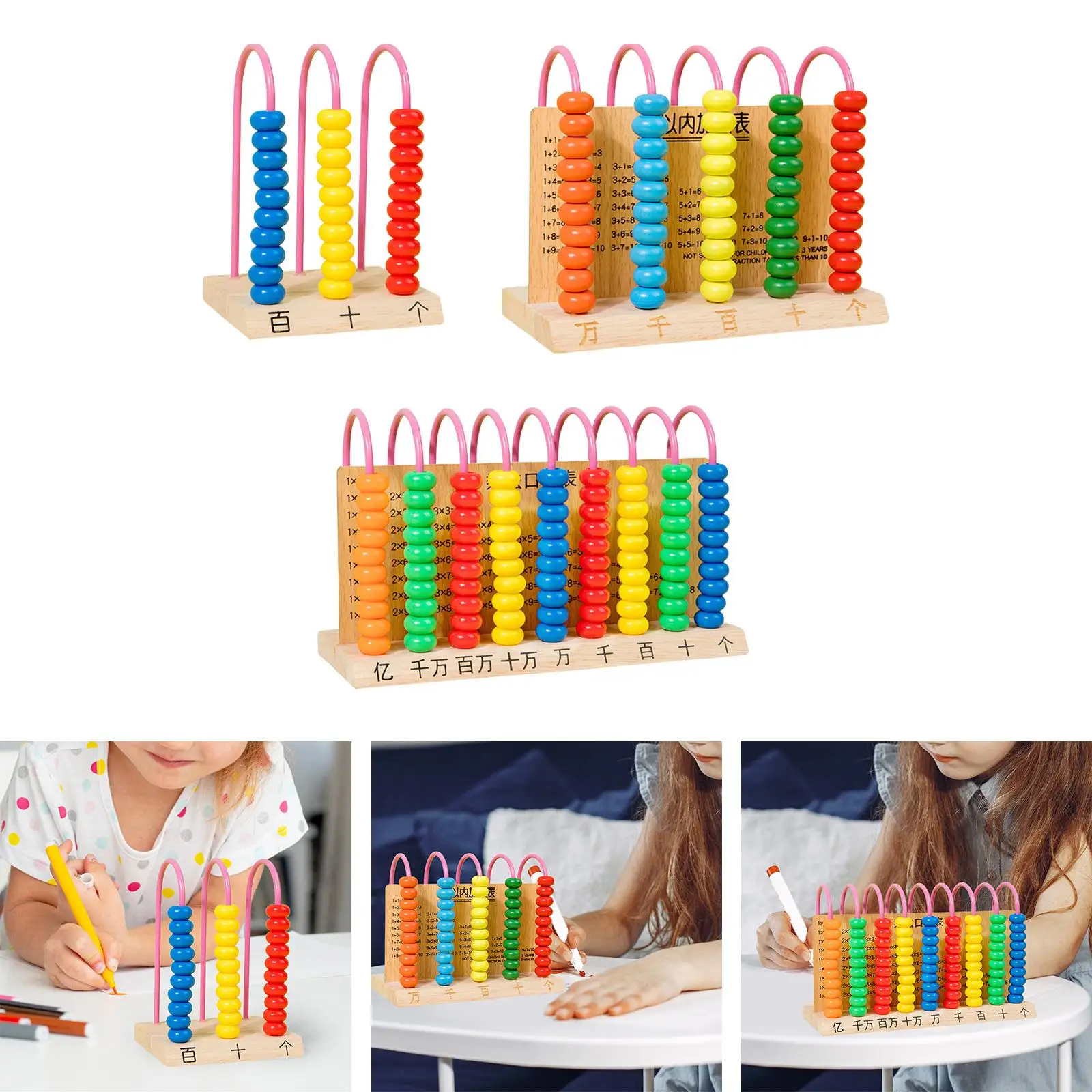 Wooden Counting Frame Educational Wooden Abacus for Children Toddlers Kids