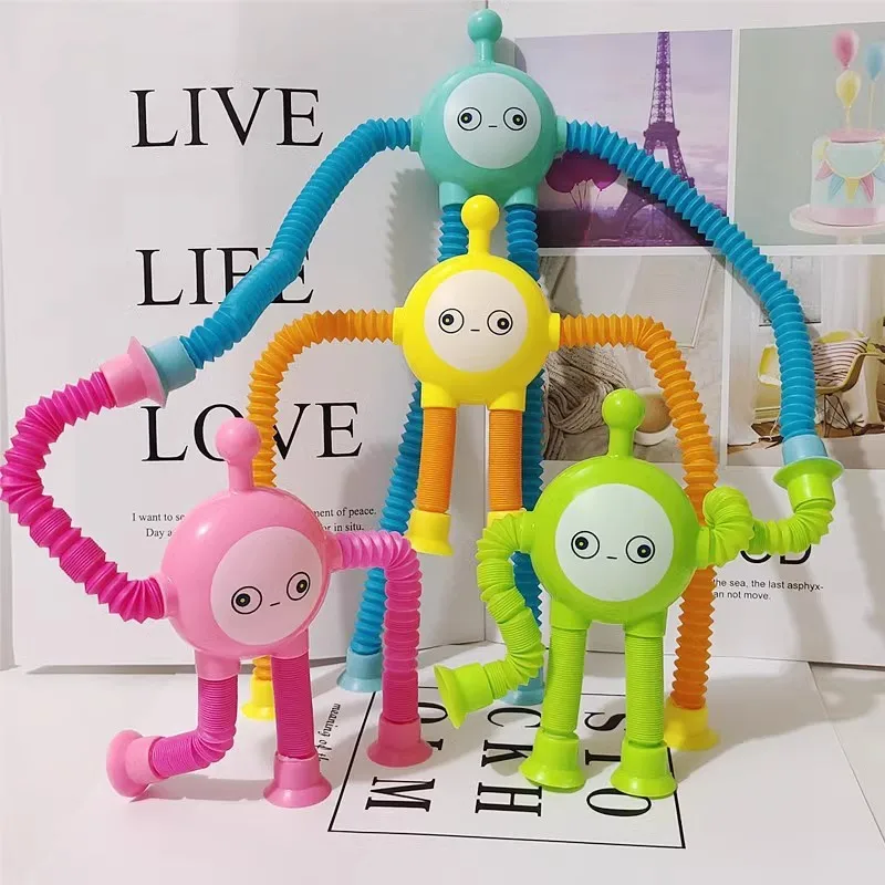 Suction Cup Toys For Baby Shape Changing Giraffe Telescopic Tube Fidget Toys Stretch Anti-stress Educational Toys for Children