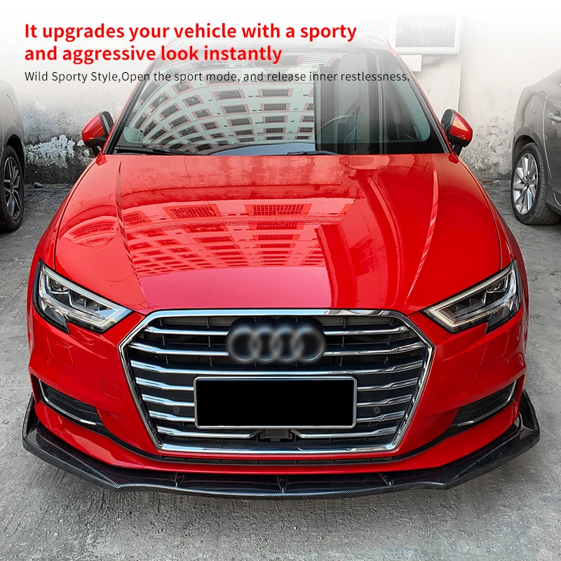 

Car For Audi A3 2008-2019 2017 Front Lip Spoiler Bumper Splitter Body Kit Diffuser Deflector Accessories Guard Protection Cover