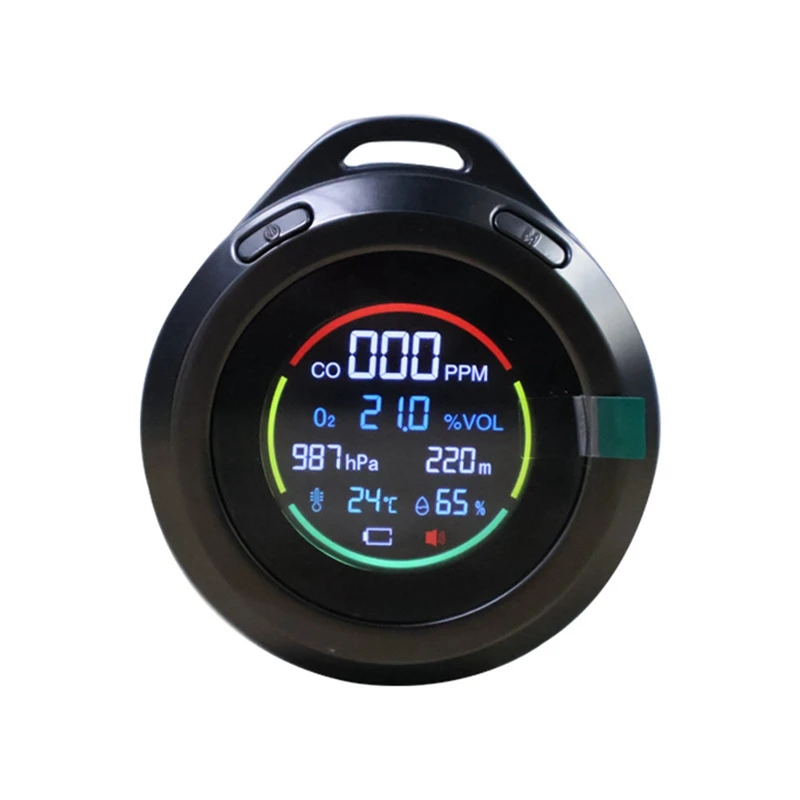 

6 In 1 Air Quality Detector,Carbon Monoxide Detector,CO O2 Temperature Humidity Atmospheric Pressure Altitude Monitor