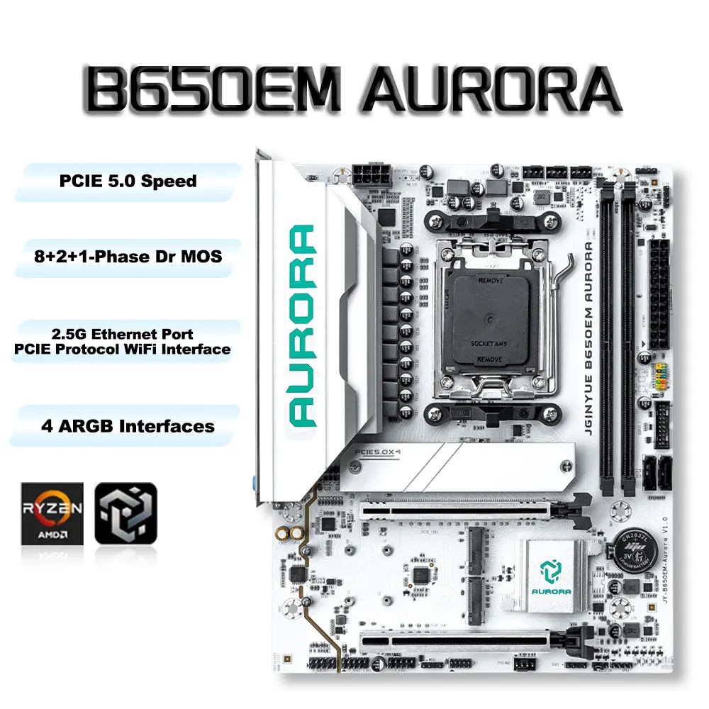 Placas base Gaming B650 MATX AMD AM5 DDR5 8 + 2 + 1 55A DrMOS Etapas de alimentación D 9700X/9600X/9800X3D/7500DR5 PCIe 5,0 tres ranuras M.2