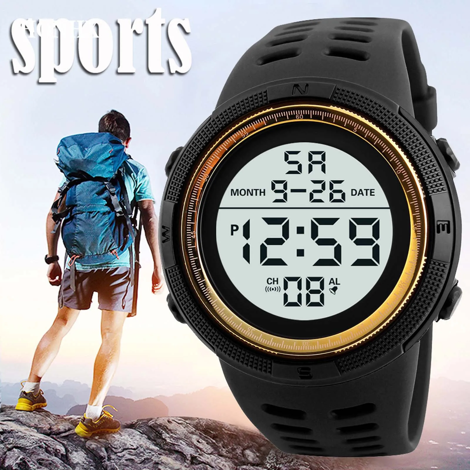 Honhx Luxury Mens Digital Led Watch Date Sport Men Outdoor Electronic Watch For Men Erkek Kol Saati Relógios часы мужские наручн