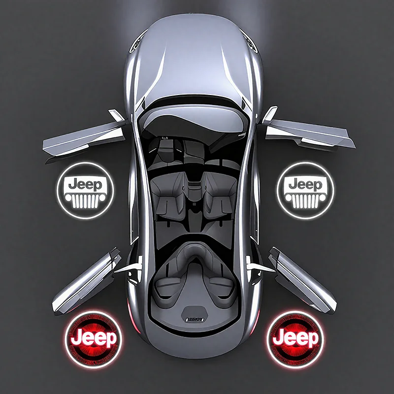 Led HD باب السيارة شعار ترحيب كشاف ضوئي مصابيح ل جيب جراند شيروكي رانجلر JK المصارع البوصلة رينيجيد باتريوت Lib #3
