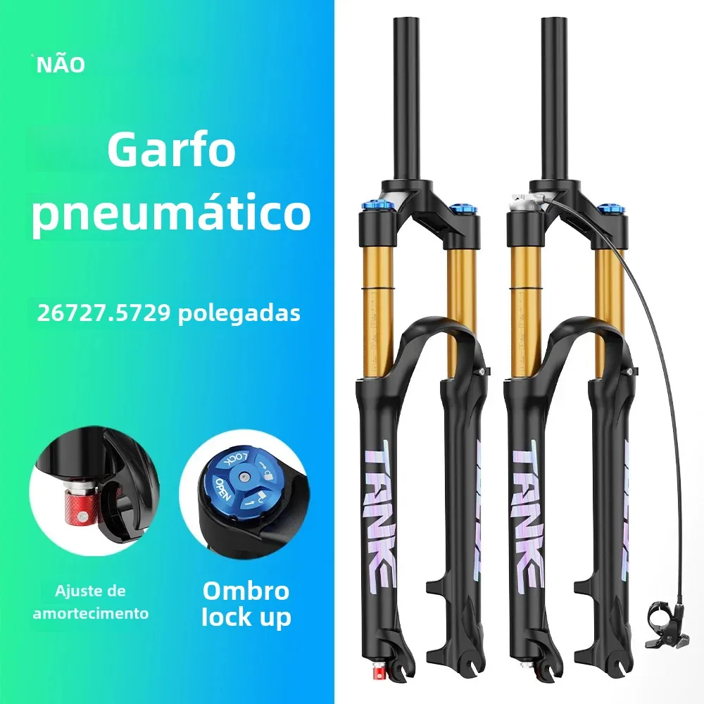 Tanke garfo de bicicleta rebote ajustável mtb suspensão dianteira ar 26/27.5/29 Polegada 120mm viagem garfo liberação rápida acessórios da bicicleta Tanke garfo de bicicleta rebote ajustável mtb suspensão dianteira ar 26/27.5/29 Polegada 120mm viagem garfo liberação rápida acessórios da bicicleta