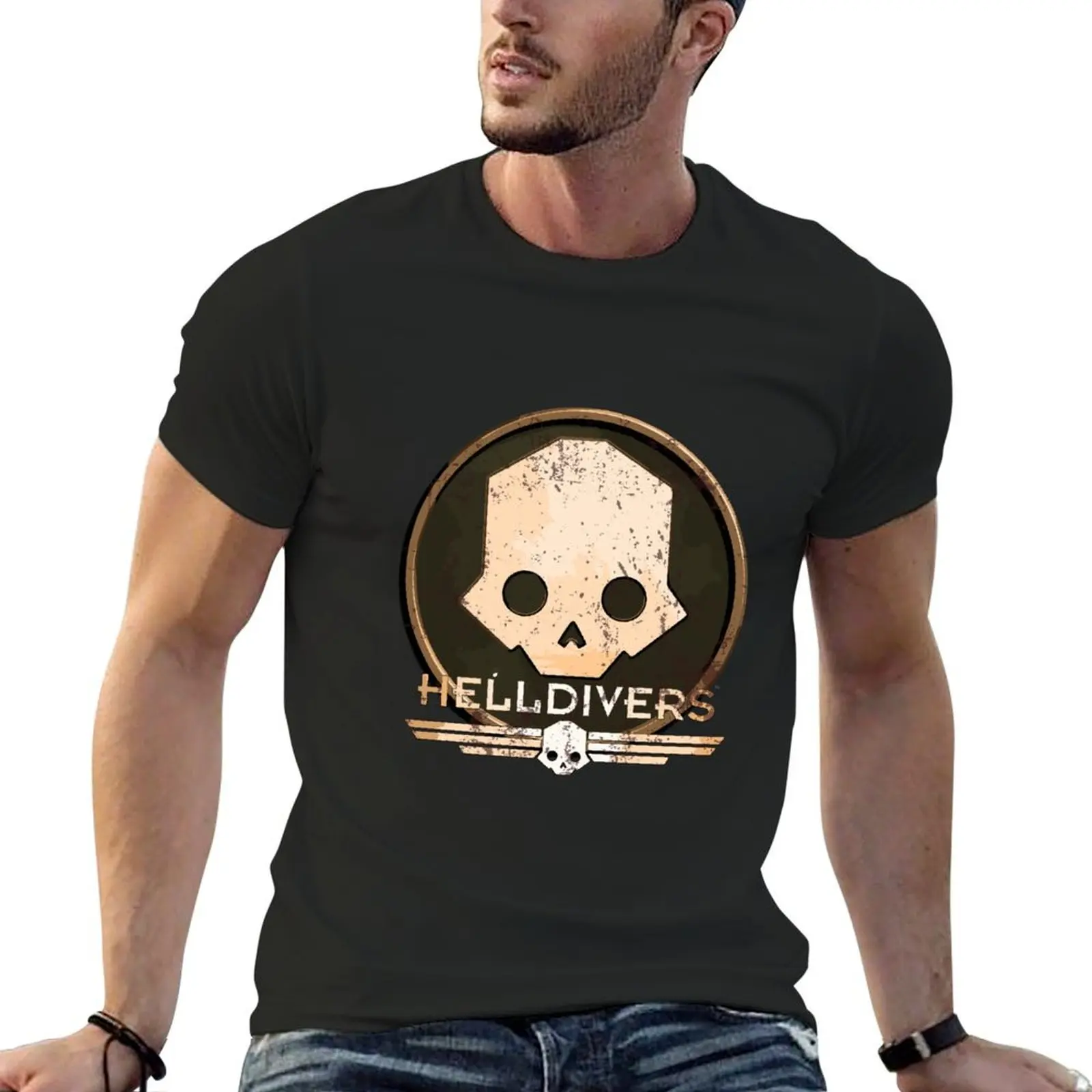 Helldivers 2 Retro Logo T-Shirt basketball graphic tees new edition mens t shirts casual stylish