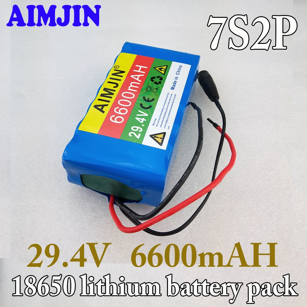 

7s2p 29.4V 6.6Ah 18650 Battery Lithium Ion Battery Pack for Electric Bicycle 29.4V rechargeable battery