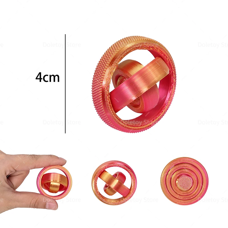 New 3D Printed Rotating Ball Toy O-Shaped Universal Gyro Spinner Funny Infinite Flip Gravity Rotation Relief Decompression Toy