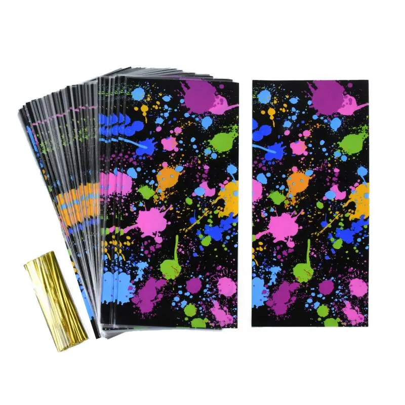 

50Pcs Art Graffiti Themed Candy Gift Bags Plastic Biscuit Snack Packaging Bag Fluorescent Birthday Party Decorations Baby Shower