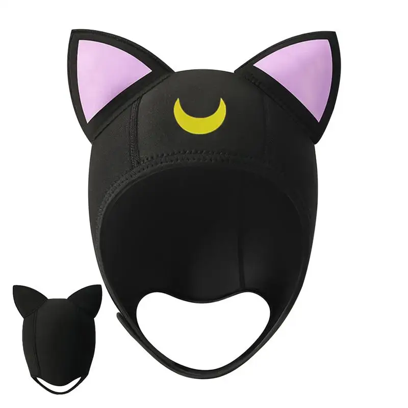 

Swim Hat Adjustable Surfing Hood Lightweight Cat-Ear Waterproof Scuba Diving Gear Water Sport Hat For Beach Sailing Vacation