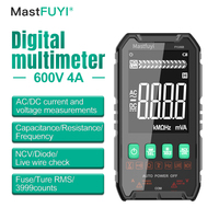 MASTFUYI Handheld Mini Multifunction Digital Multimeter AC & DC Voltage & Current 600V 4A True RMS Automatic Measurement