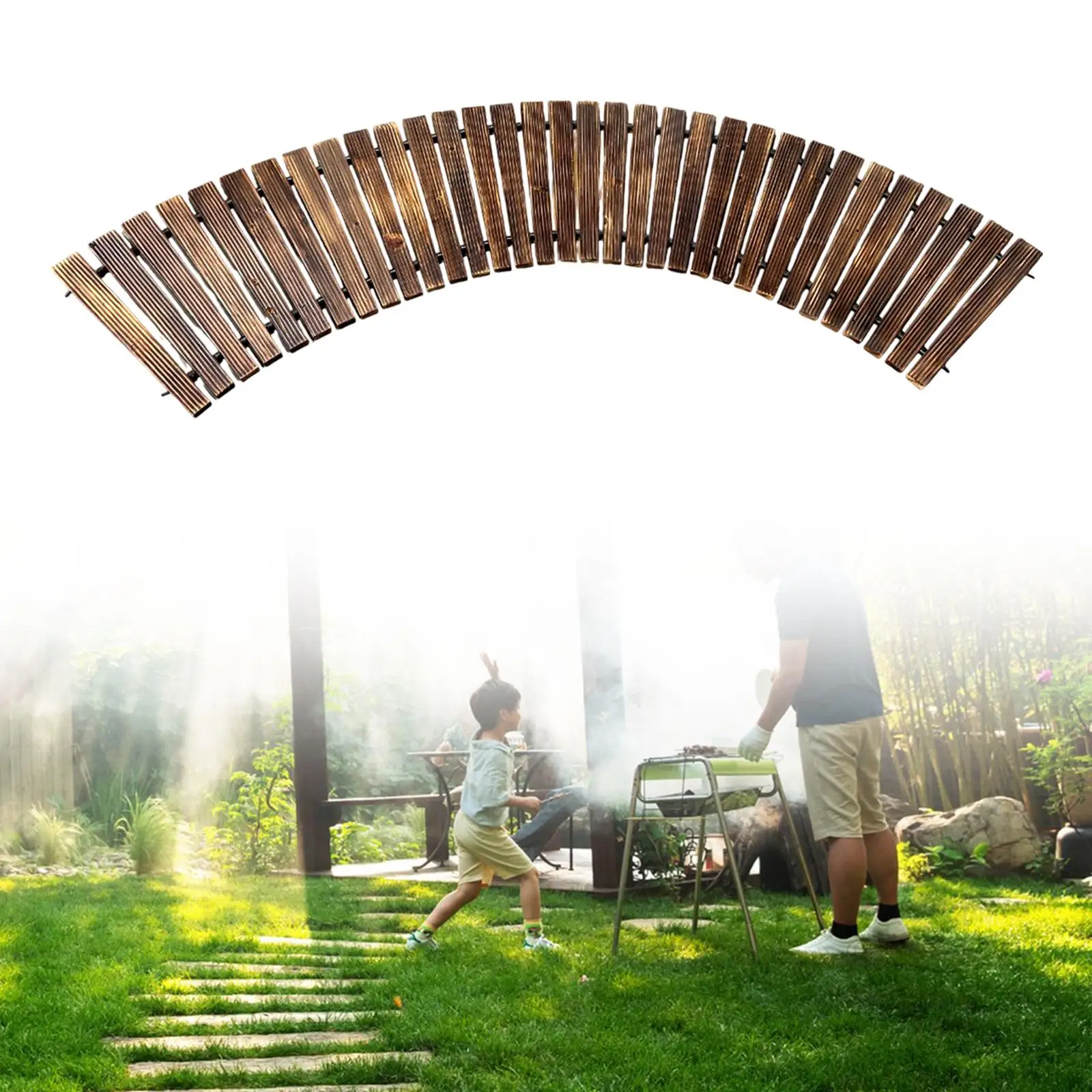 

Wooden Garden Pathway Yard Study Boardwalk Walkway for Garden Wedding Patio