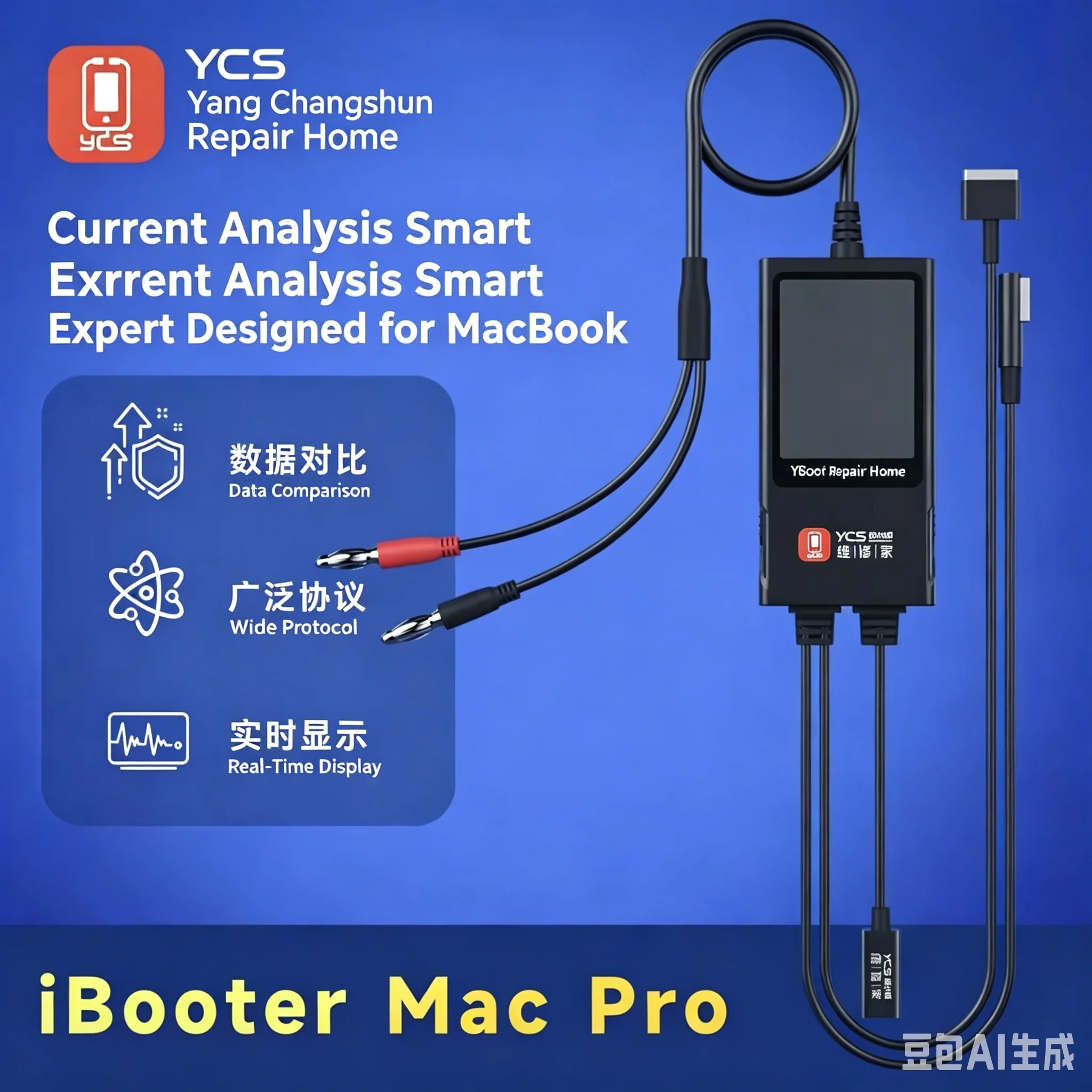 YCS IBooter Mac Pro Current Analyzer Charging Data Overview 100W Fast Charge Current Detection Mobile Phone Repair Tools