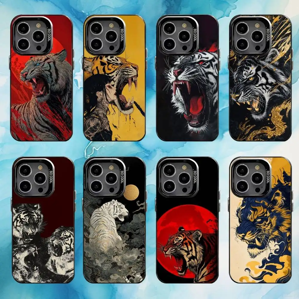 

Mythic Tiger Visions Phone Case For iPhone17,16,15,14,13,12,11 Plus,Pro Max Black Candy silver phone case