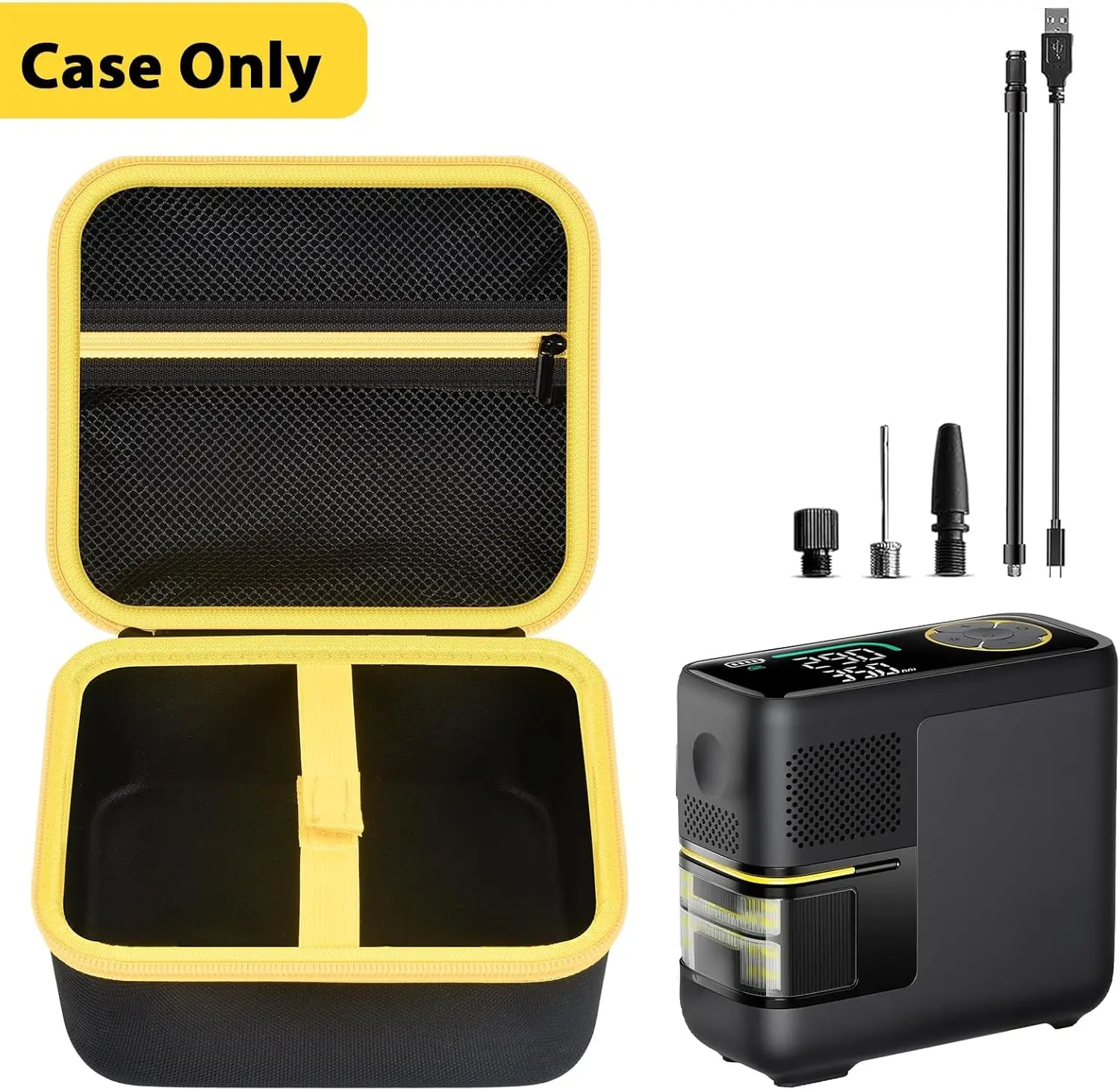 Carrying Case Compatible with Fanttik X10 APEX Tire Inflator Portable Air Compressor, Storage Holder with Mesh Pocket for Fantik