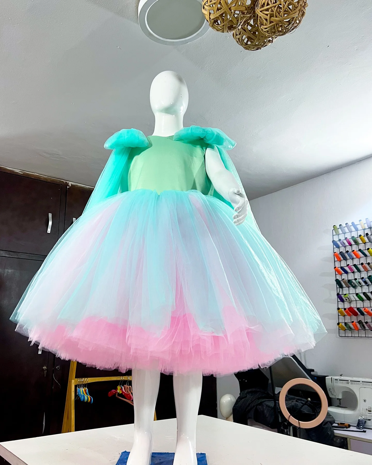 Princess Flower Girl Dresses Ball Gown Tulle Bow Customized Little Girl Christmas Pageant Birthday Christening Dress