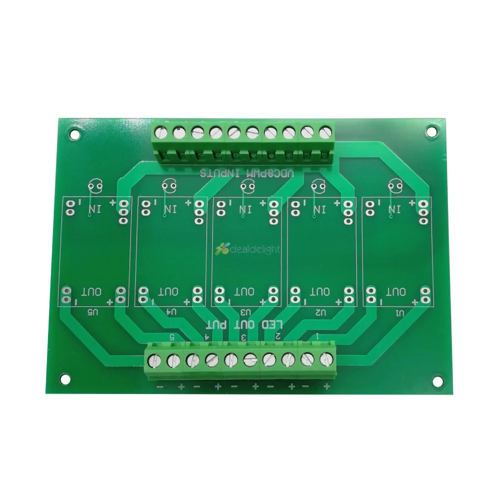 MEANWELL-Corrente constante original Step-Down LED Driver Board, 5 canais, LDD350H, LDD500H, LDD600H, LDD1000H