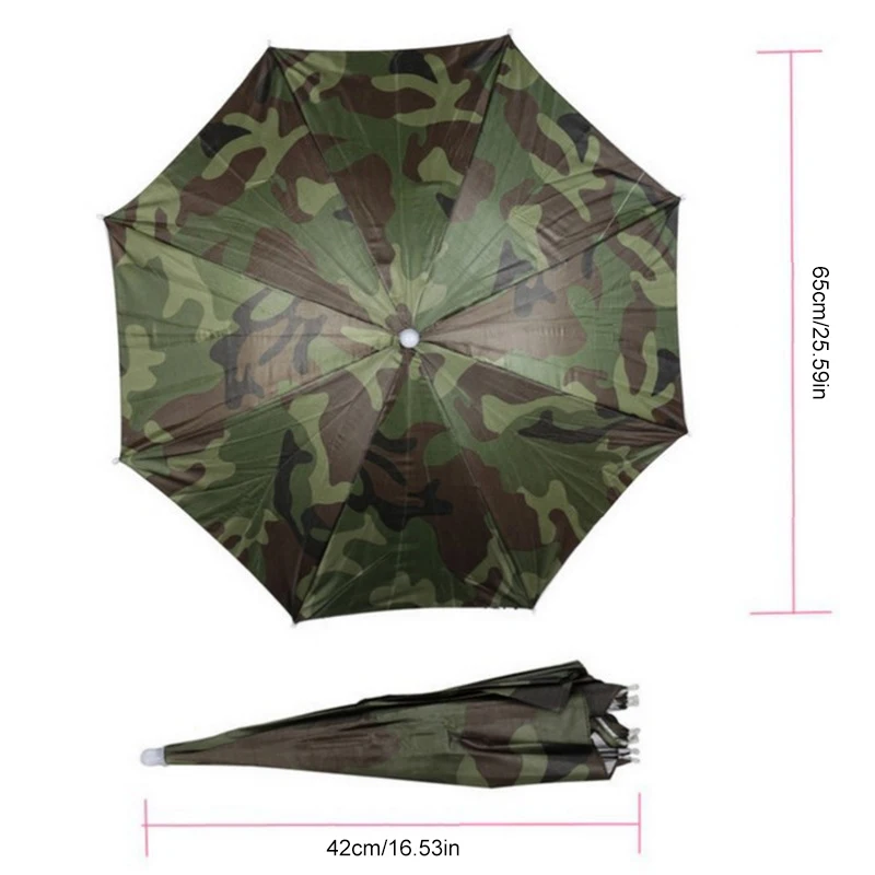 Rain Umbrella Hat Foldable Outdoor Fishing Sunshade Waterproof Camping Fishing Sun Cap Headwear Portable Head Hat With Umbrella