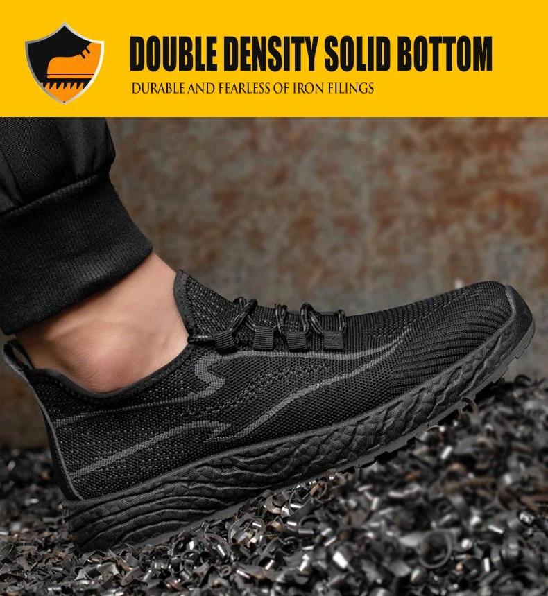 Breathable Men Work Shoes Safety Shoes Lightweight Protective Sneakers Plastic steel head Work Shoes Men Puncture-Proof Boots