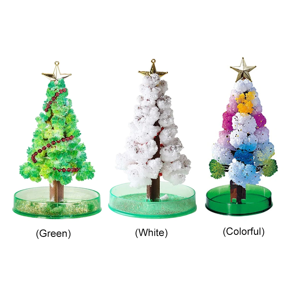 Mini Magic Christmas Tree Decor Funny Magic Grow Crystal Christmas Tree Educational Novelty DIY Fun Xmas Gift for Adults Kids